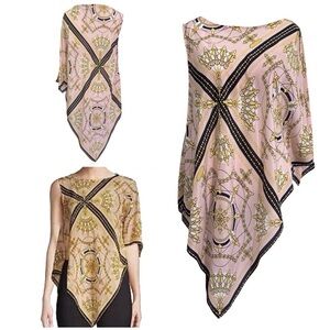 MARELLA MATRAS JACKET Silk Handkerchief Blouse in Peach NEW One Shoulder Size 14